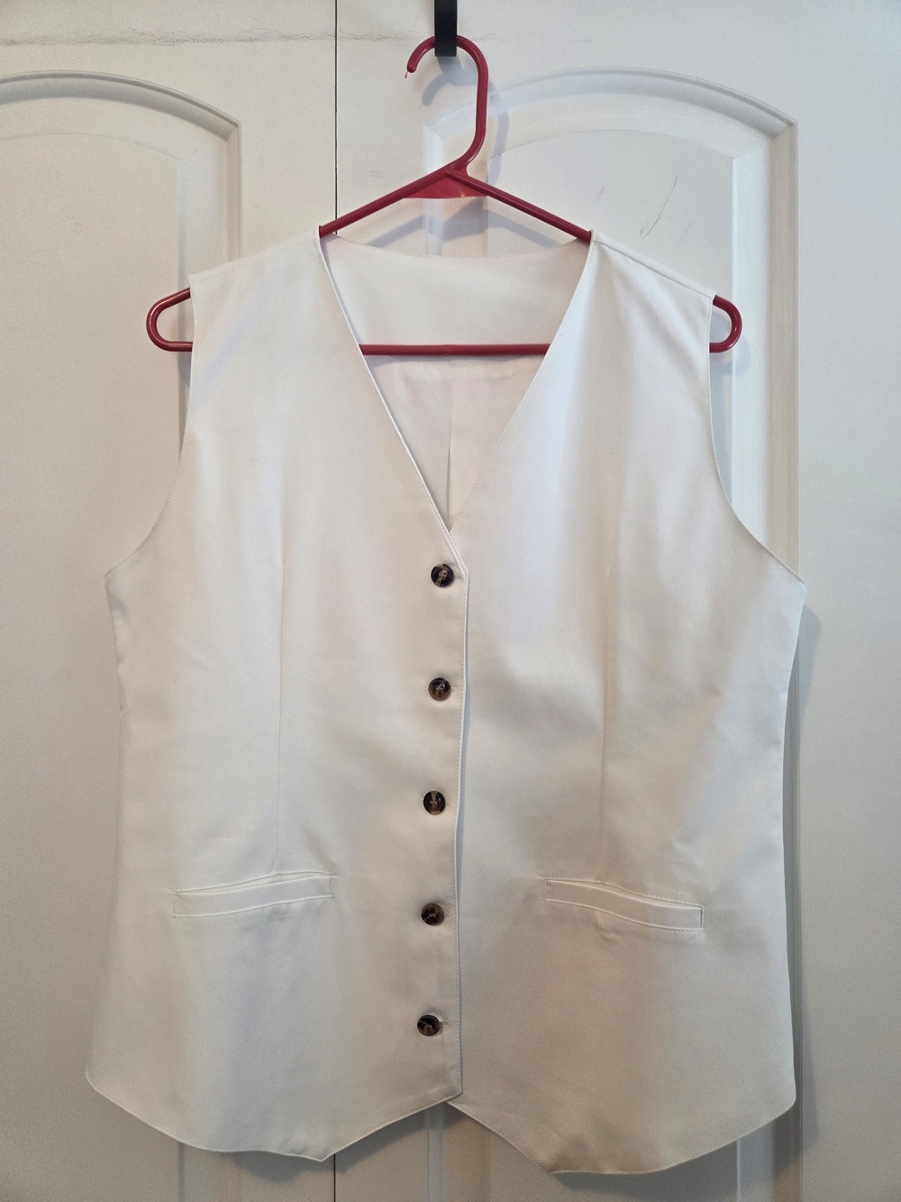 Classic White Button Front Vest